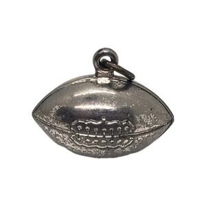 Vintage Sterling Silver Football Charm Pendant Sports Ball Dangle Jewelry USA